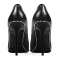 2019 High Heel Stiletto Women's Pumps Black Genuine Leather x19-c002 Ladies women Wedding Sexy Shoes Heels For Lady